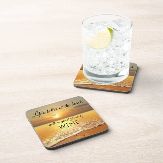 Golden Sunset Beach Wine Onderzetters (Rechterzijde)