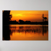 Golden Sunset Behind a Lake Poster (Voorkant)