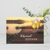Golden Sunset Bier repetitie diner uitnodiging (Staand voorkant)