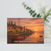 Golden Sunset boven de Kaart van Coastal Village (Staand voorkant)