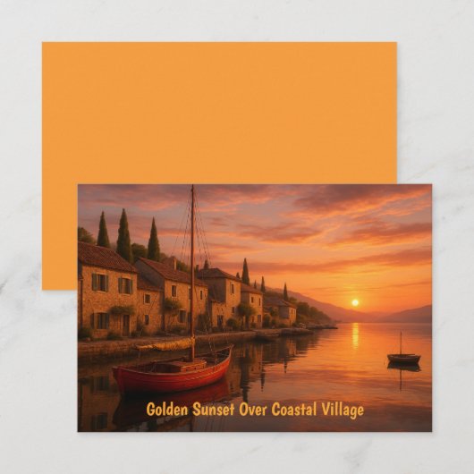 Golden Sunset boven de Kaart van Coastal Village (Voorkant / Achterkant)
