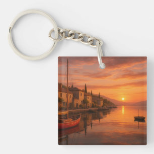 Golden Sunset boven het Coastal Village Sleutelhan Sleutelhanger
