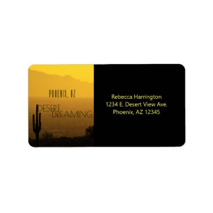 Golden Sunset Cacti Phoenx Arizona Dreaming Etiket