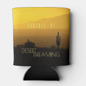 Golden Sunset Cactus Desert Dreaming Phoenx AZ Blikjeskoeler (Achterkant)