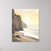 Golden Sunset Cliffs met uitzicht op de serene oce Canvas Afdruk (Voorkant)