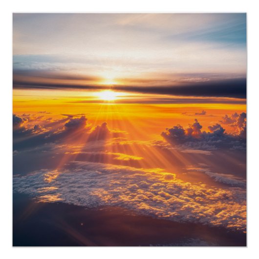 Golden Sunset Clouds Perfect Poster (Voorkant)