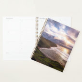 Golden Sunset Coastline Ocean Landscape Art Print Planner (Display)