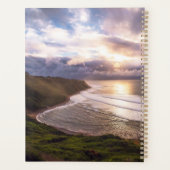 Golden Sunset Coastline Ocean Landscape Art Print Planner (Achterkant)