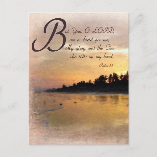 Golden Sunset en Psalms / Bijbelse Gift sets Briefkaart (Voorkant)