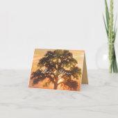 Golden Sunset Fireflies Oak Tree Country Wedding Bedankkaart (Voorkant)