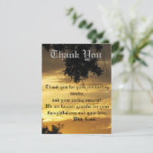 Golden Sunset Flat Sympathie Dank u kaart (Staand voorkant)