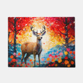 Golden Sunset Floral Fall Forest Deer Deurmat (Voorkant)