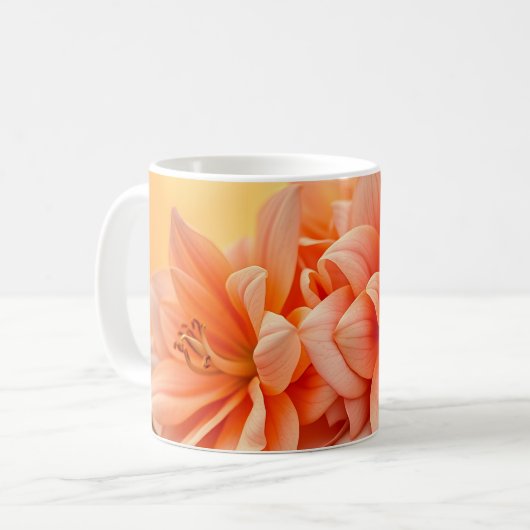 Golden Sunset Floral Watercolor Art Koffiemok (Voorkant links)