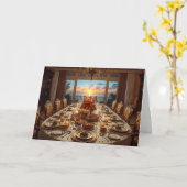 🌅 Golden Sunset Gathering – Thanksgiving Card Kaart (Gele Bloem)