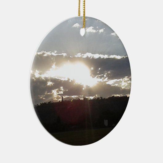 Golden Sunset Horizon Keramisch Ornament (Rechts)