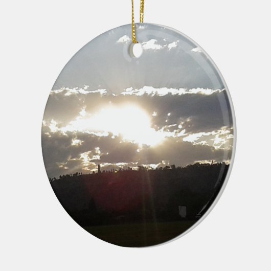 Golden Sunset Horizon Keramisch Ornament (Links)