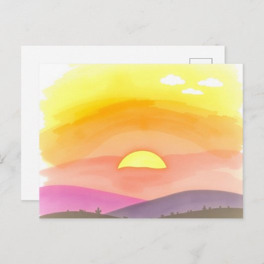 Golden Sunset Horizon Scenic Postcard Briefkaart (Voorkant / Achterkant)