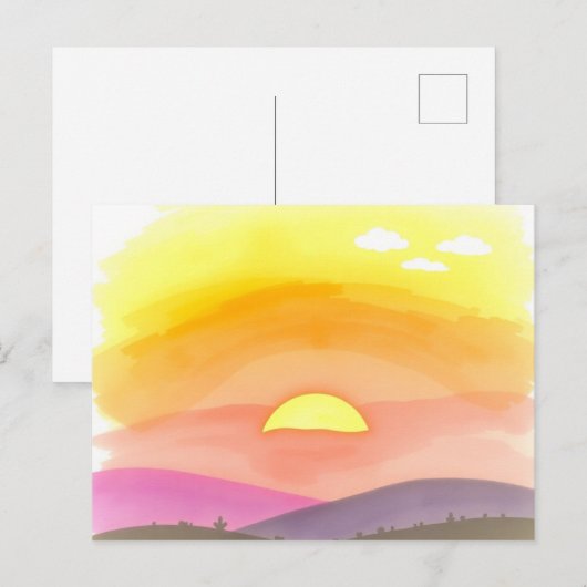 Golden Sunset Horizon Scenic Postcard Briefkaart (Voorkant / Achterkant)