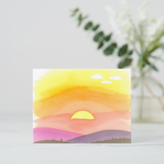 Golden Sunset Horizon Scenic Postcard Briefkaart (Staand voorkant)