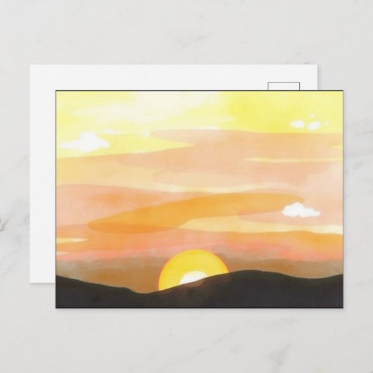 Golden Sunset Horizon Scenic Postcard Briefkaart (Voorkant / Achterkant)