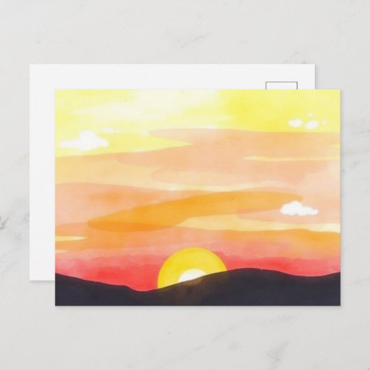 Golden Sunset Horizon Scenic Postcard Briefkaart (Voorkant / Achterkant)