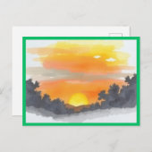 Golden Sunset Horizon Scenic Postcard Briefkaart (Voorkant / Achterkant)