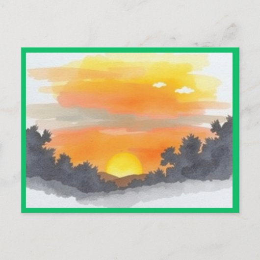 Golden Sunset Horizon Scenic Postcard Briefkaart (Voorkant)