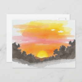 Golden Sunset Horizon Scenic Postcard Briefkaart