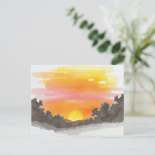 Golden Sunset Horizon Scenic Postcard Briefkaart (Staand voorkant)