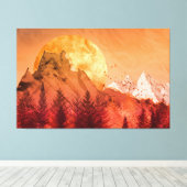 Golden sunset in the red mountains canvas afdruk (Insitu (Houten vloer))