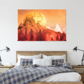 Golden sunset in the red mountains canvas afdruk (Insitu (Slaapkamer))