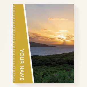 Golden Sunset Landscape Foto Australië, Goud Notitieboek