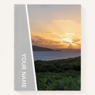 Golden Sunset Landscape Foto Australië, Zilver Notitieboek