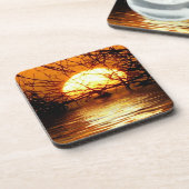 Golden Sunset Liquid Reflection Set van 6 Onderzetter (Linkerzijde)