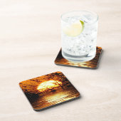Golden Sunset Liquid Reflection Set van 6 Onderzetter (Rechterzijde)