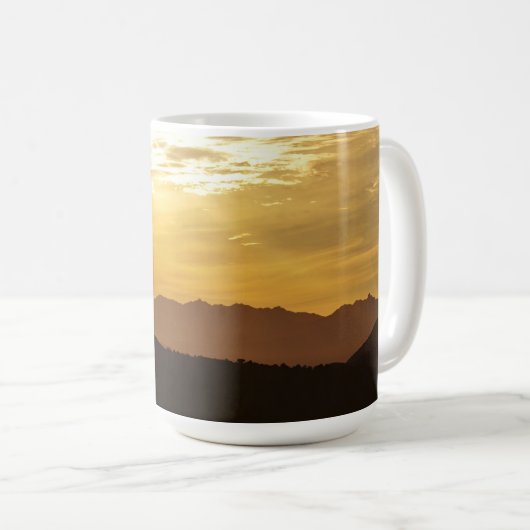 Golden Sunset Mountain Art Mok Cup (Voorkant rechts)