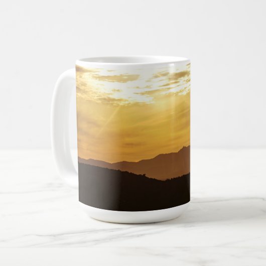 Golden Sunset Mountain Art Mok Cup (Voorkant links)