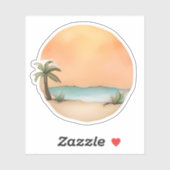 Golden Sunset Oasis Sticker (Vel)