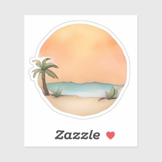 Golden Sunset Oasis Sticker (Vel)