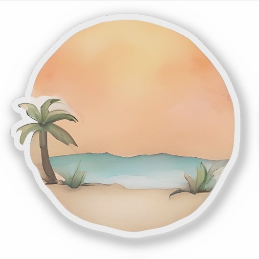 Golden Sunset Oasis Sticker (Voorkant)
