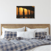 Golden Sunset Ocean Beach Pier in Californië Canvas Afdruk (Insitu (Slaapkamer))