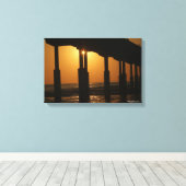 Golden Sunset Ocean Beach Pier in Californië Canvas Afdruk (Insitu (Houten vloer))