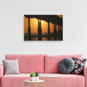 Golden Sunset Ocean Beach Pier in Californië Canvas Afdruk (Insitu (Woonkamer))
