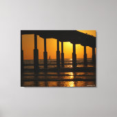 Golden Sunset Ocean Beach Pier in Californië Canvas Afdruk (Voorkant)