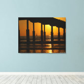 Golden Sunset Ocean Beach Pier in Californië Canvas Afdruk (Insitu (Houten vloer))