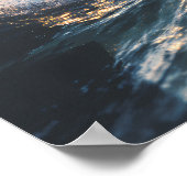 Golden Sunset Ocean Waves on Rocks Serene Seascape Poster (Hoek)