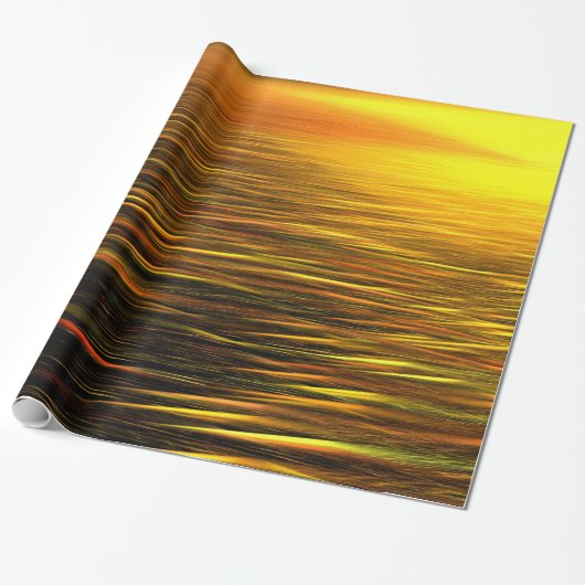 Golden Sunset on Sand Dunes Wrapping Paper Cadeaupapier (Uitgerold)
