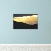 Golden Sunset op de blauwe schijf Canvas Afdruk (Insitu (Houten vloer))