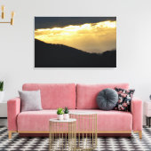 Golden Sunset op de blauwe schijf Canvas Afdruk (Insitu (Woonkamer))