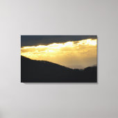 Golden Sunset op de blauwe schijf Canvas Afdruk (Voorkant)